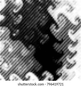 Grunge halftone black and white dots texture background. Spotted vector Abstract Texture
