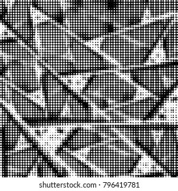 Grunge halftone black and white dots texture background. Spotted vector Abstract Texture
