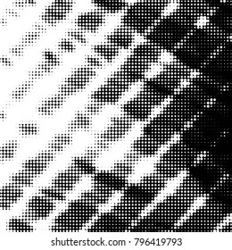 Grunge halftone black and white dots texture background. Spotted vector Abstract Texture
