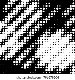 Grunge halftone black and white dots texture background. Spotted vector Abstract Texture
