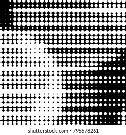 Grunge halftone black and white dots texture background. Spotted vector Abstract Texture
