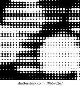 Grunge halftone black and white dots texture background. Spotted vector Abstract Texture
