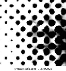 Grunge halftone black and white dots texture background. Spotted vector Abstract Texture
