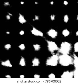 Grunge halftone black and white dots texture background. Spotted vector Abstract Texture
