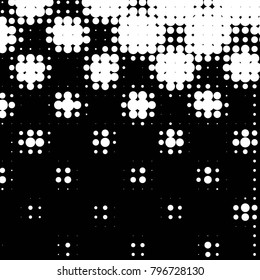 Grunge halftone black and white dots texture background. Spotted vector Abstract Texture
