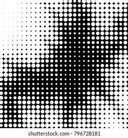 Grunge halftone black and white dots texture background. Spotted vector Abstract Texture
