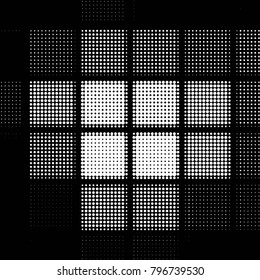 Grunge halftone black and white dots texture background. Spotted vector Abstract Texture
