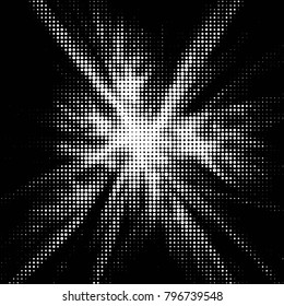 Grunge halftone black and white dots texture background. Spotted vector Abstract Texture
