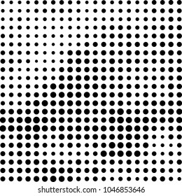Grunge halftone black and white dotted texture background. Spotted vector abstract overlay. Textured vintage backdrop. Monochrome template for web design, covers, web sites, posters.