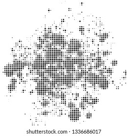 Grunge halftone black and white dotted texture background. Spotted vector abstract overlay. Monochrome pattern for web design, advertisment banners, comic books, manga, posters, pakaging. 