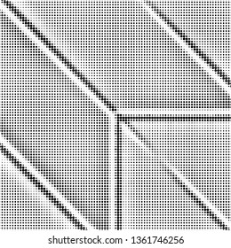 Grunge halftone black and white dotted texture background. Spotted vector abstract overlay. Monochrome pattern for web design, advertisment banners, comic books, manga, posters, pakaging