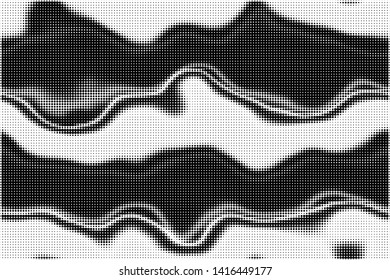 Grunge halftone black and white dotted texture background. Spotted vector abstract overlay. Textured vintage backdrop. Monochrome pattern for web design, covers, photo overlay, posters.