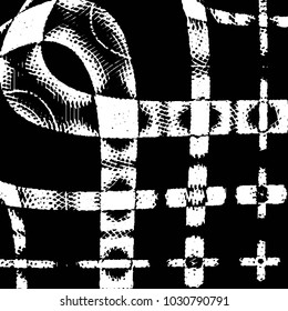 Grunge halftone black and white line texture background. Abstract stripe vector illustration Texture
