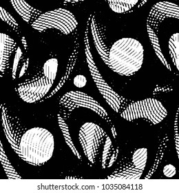 Grunge halftone black and white line texture background. Abstract stripe vector illustration Texture
