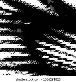 Grunge halftone black and white line texture background. Abstract stripe vector illustration Texture
