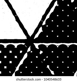 Grunge halftone black and white line texture background. Abstract stripe vector illustration Texture
