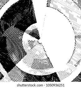 Grunge halftone black and white line texture background. Abstract stripe vector illustration Texture
