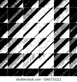 Grunge halftone black and white line texture background. Abstract stripe vector illustration Texture
