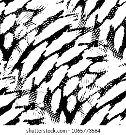 Grunge halftone black and white line texture background. Abstract stripe vector illustration Texture
