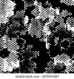 Grunge halftone black and white line texture background. Abstract stripe vector illustration Texture

