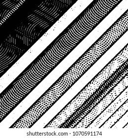 Grunge halftone black and white line texture background. Abstract stripe vector illustration Texture
