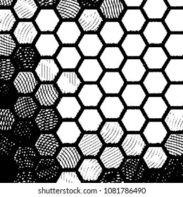 Grunge halftone black and white line texture background. Abstract stripe vector illustration Texture
