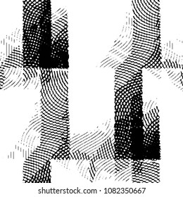 Grunge halftone black and white line texture background. Abstract stripe vector illustration Texture
