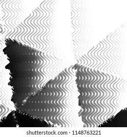 Grunge halftone black and white line texture background. Abstract spotted vector illustration Texture
