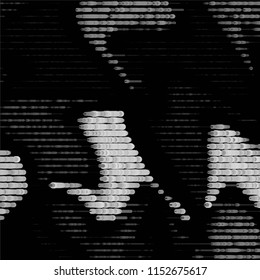 Grunge halftone black and white line texture background. Abstract spotted vector illustration Texture
