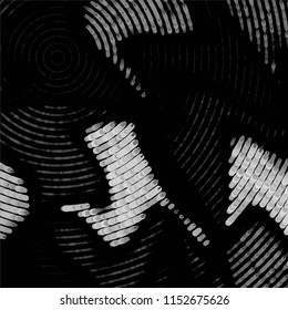 Grunge halftone black and white line texture background. Abstract spotted vector illustration Texture
