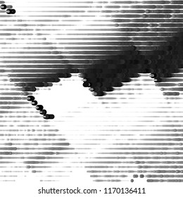 Grunge halftone black and white line texture background. Abstract spotted vector illustration Texture
