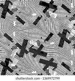 Grunge halftone black and white line texture background. Abstract stripe vector illustration Texture
