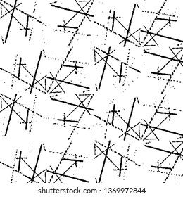 Grunge halftone black and white line texture background. Abstract stripe vector illustration Texture