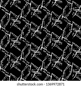 Grunge halftone black and white line texture background. Abstract stripe vector illustration Texture