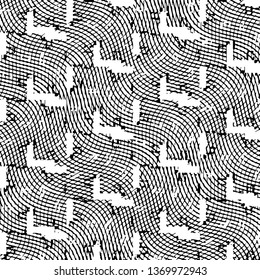 Grunge halftone black and white line texture background. Abstract stripe vector illustration Texture