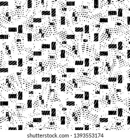 Grunge halftone black and white line texture background. Abstract stripe vector illustration Texture