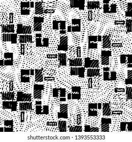 Grunge halftone black and white line texture background. Abstract stripe vector illustration Texture