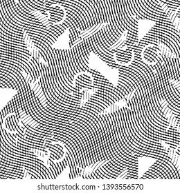 Grunge halftone black and white line texture background. Abstract stripe vector illustration Texture