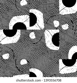 Grunge halftone black and white line texture background. Abstract stripe vector illustration Texture