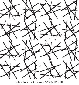 Grunge halftone black and white line texture background. Abstract stripe vector illustration Texture