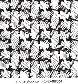 Grunge halftone black and white line texture background. Abstract stripe vector illustration Texture