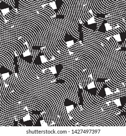 Grunge halftone black and white line texture background. Abstract stripe vector illustration Texture