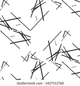 Grunge halftone black and white line texture background. Abstract stripe vector illustration Texture