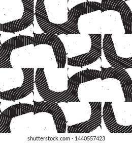 Grunge halftone black and white line texture background. Abstract stripe vector illustration Texture