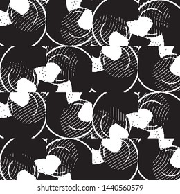 Grunge halftone black and white line texture background. Abstract stripe vector illustration Texture