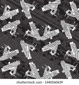 Grunge halftone black and white line texture background. Abstract stripe vector illustration Texture