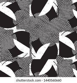 Grunge halftone black and white line texture background. Abstract stripe vector illustration Texture