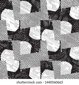 Grunge halftone black and white line texture background. Abstract stripe vector illustration Texture