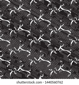 Grunge halftone black and white line texture background. Abstract stripe vector illustration Texture