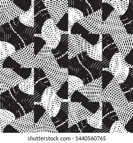 Grunge halftone black and white line texture background. Abstract stripe vector illustration Texture